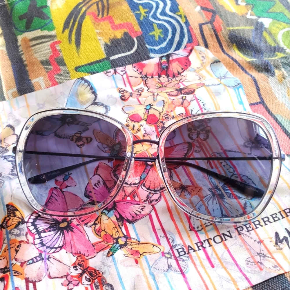 Barton Perreira Magdalena Sunglasses. Japanese Titanium. Blue. New. Accessories.